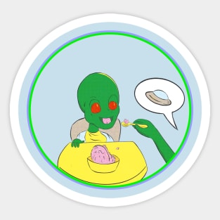 Baby Martian Breakfast Sticker